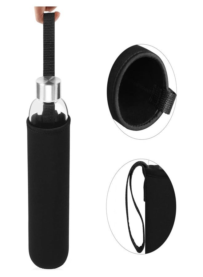 ايه اي سي زجاجة ماء من زجاج البوروسيليكات سعة 750 مل من AEC، خالية من مادة BPA، مانعة للتسرب، مثالية للمدرسة والمنزل والمكتب والسفر والرياضة واليوغا والنادي الرياضي، للمشروبات الساخنة والباردة، مع جراب حمل من النيوبرين. - Image 5